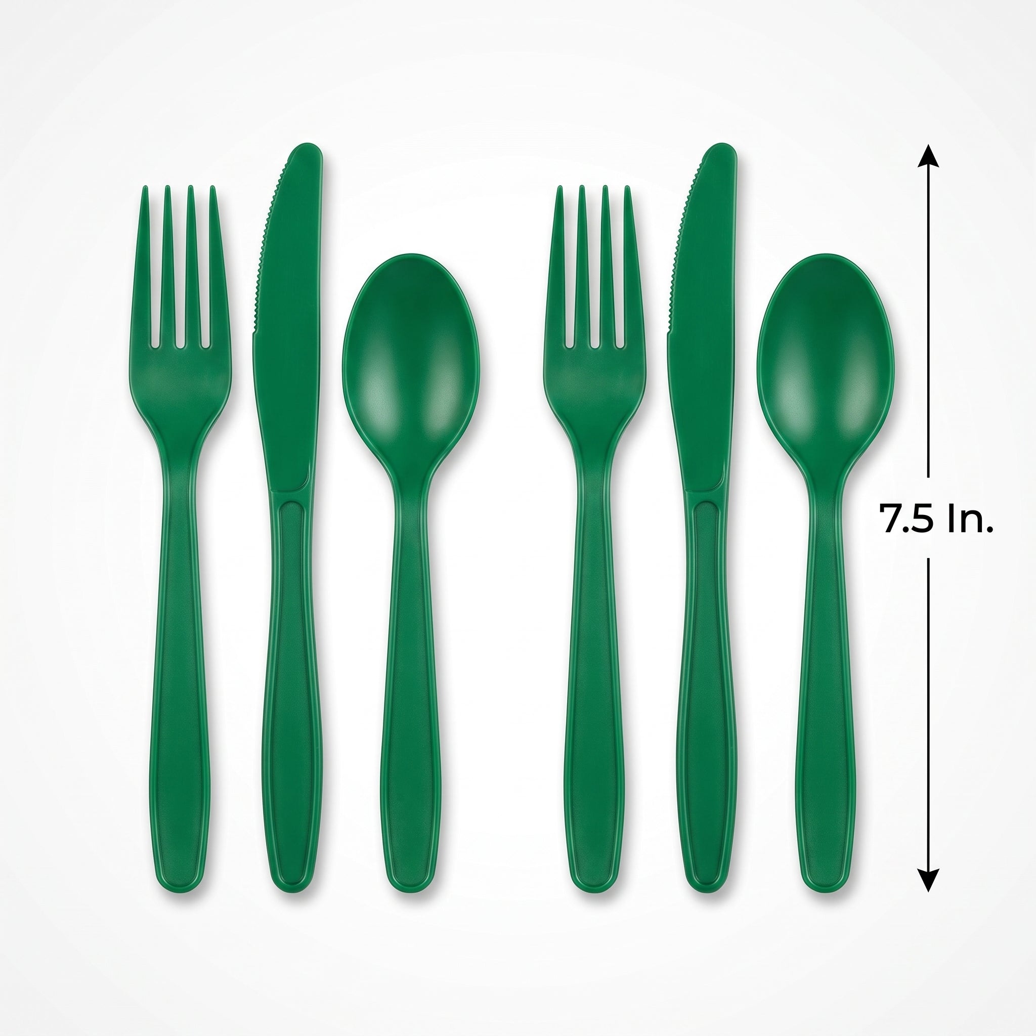 Festive Green Plastic Cutlery Assortment - 7.5 in.