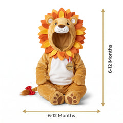 Infant Cowardly Lion Costume from The Wizard of Oz - Plush Halloween Jumpsuit with Hood - Infant (6-12 Months)