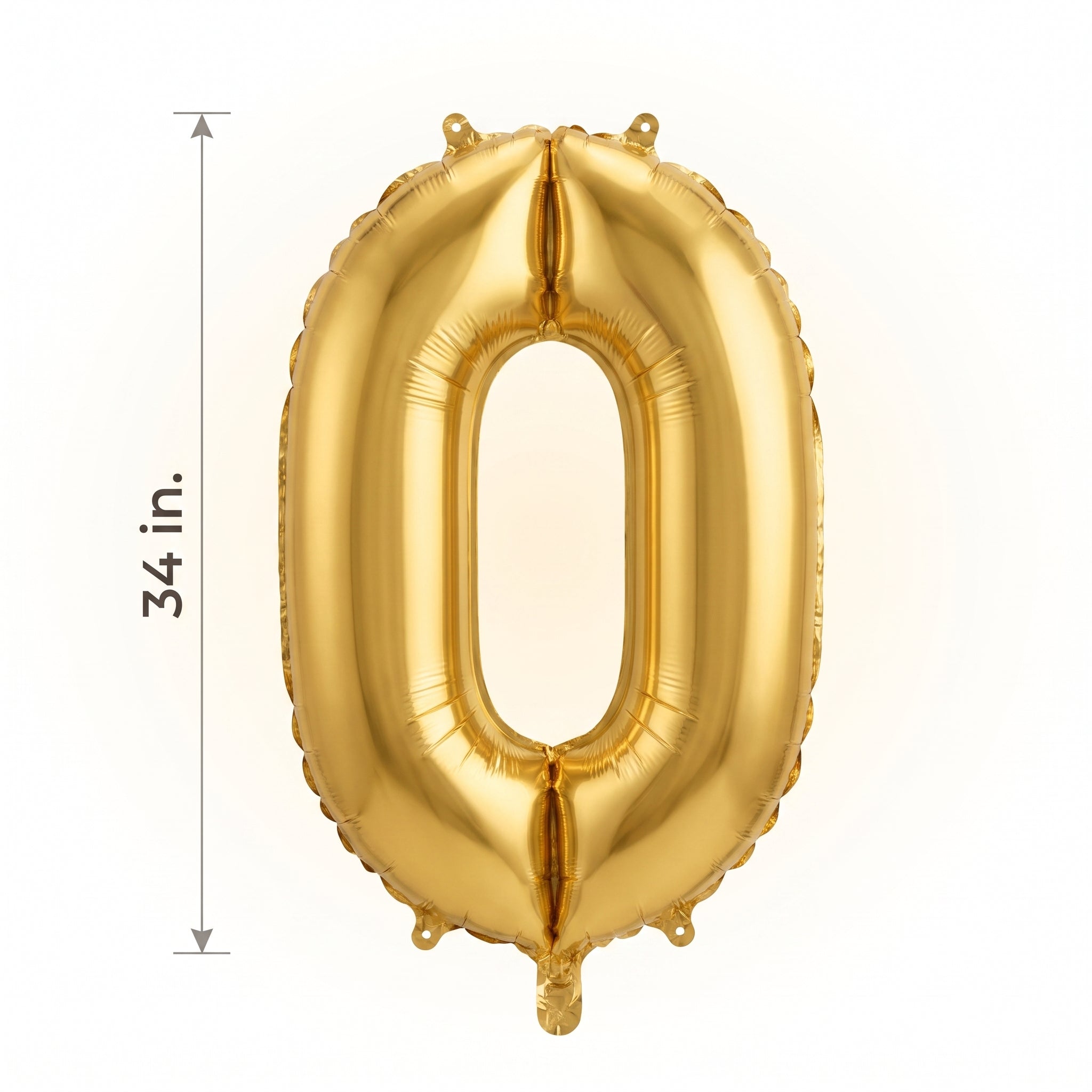 Gold Number 0 Foil SuperShape Balloon