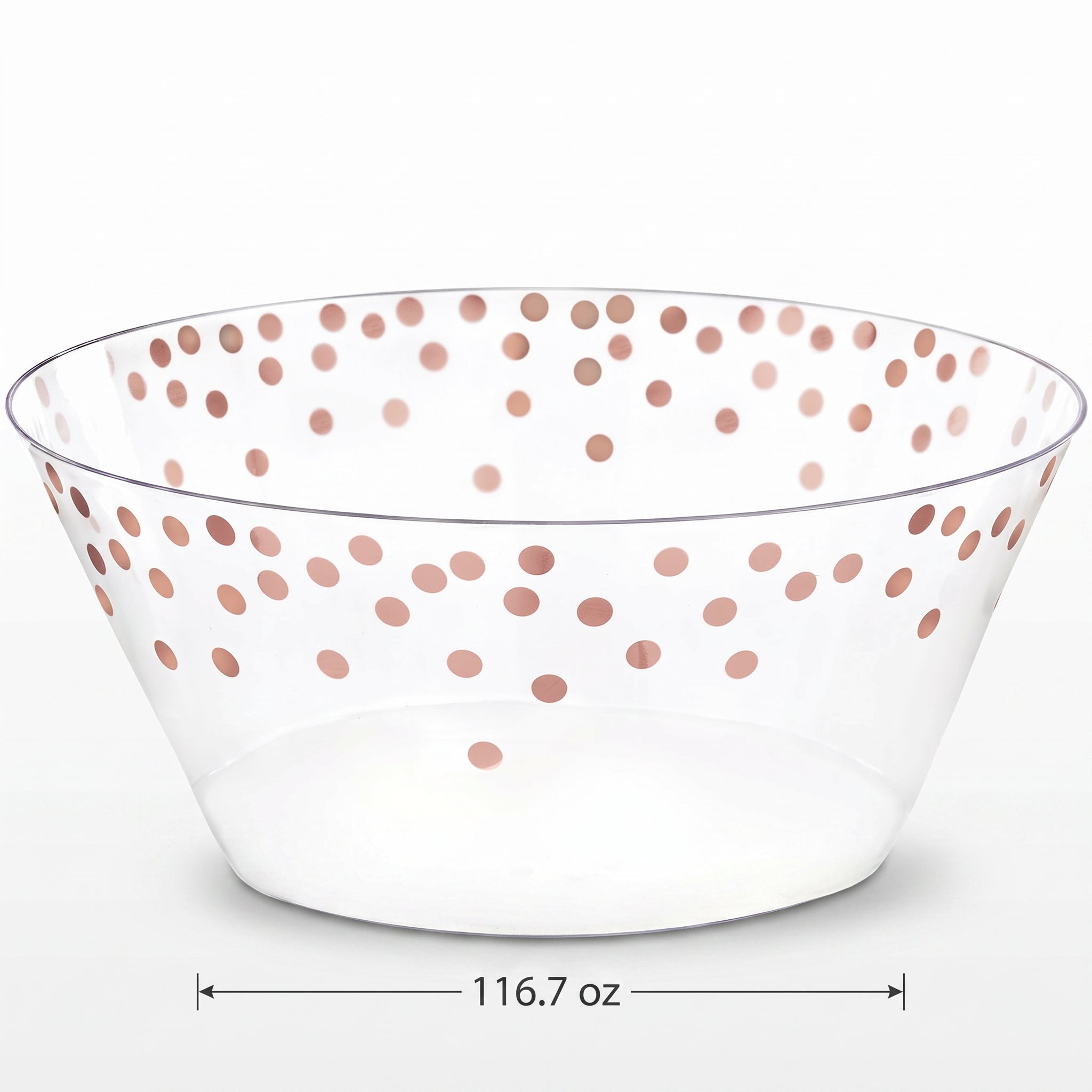 Rose Gold Polka Dot Large Plastic Serving Bowl - 116 Oz.