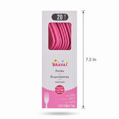 Bright Pink Plastic Forks - 7.5 In. | 20 Count