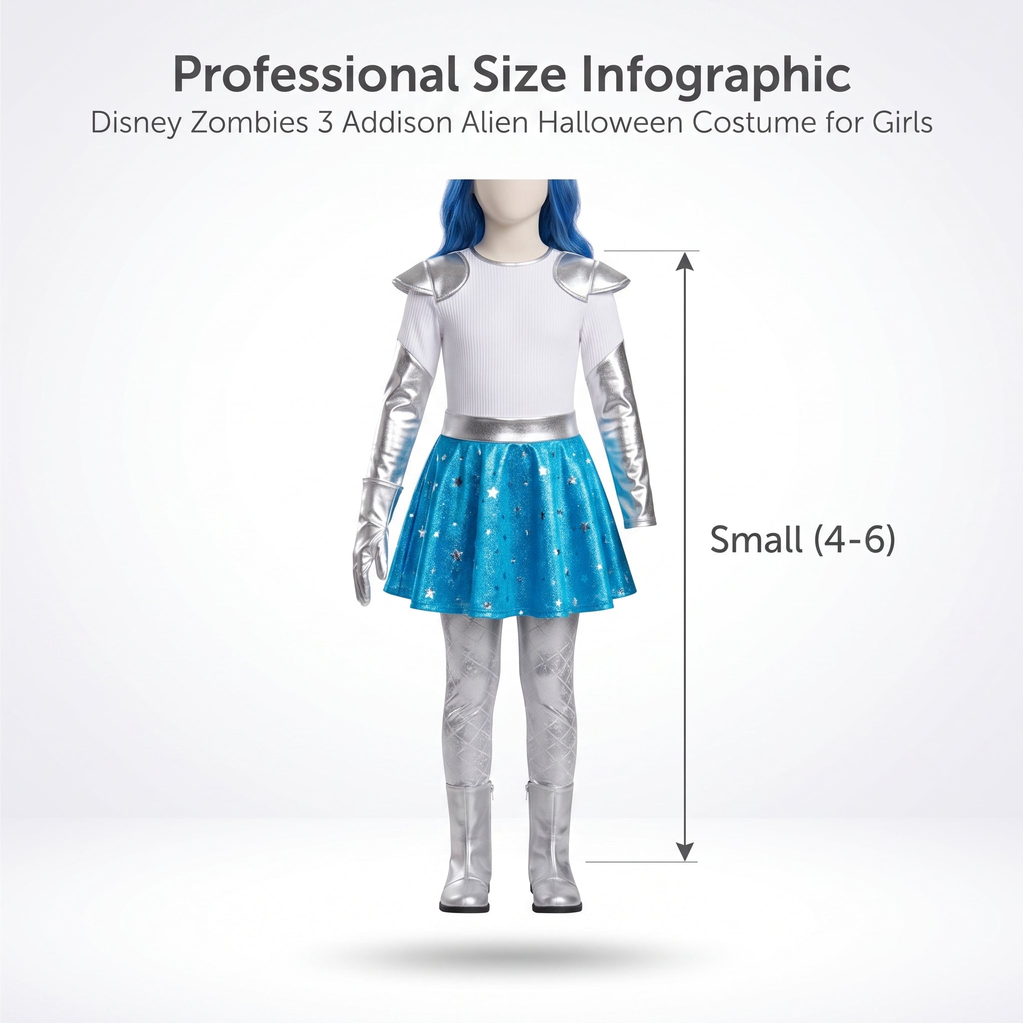 Disney Zombies 3 Addison Alien Halloween Costume for Girls