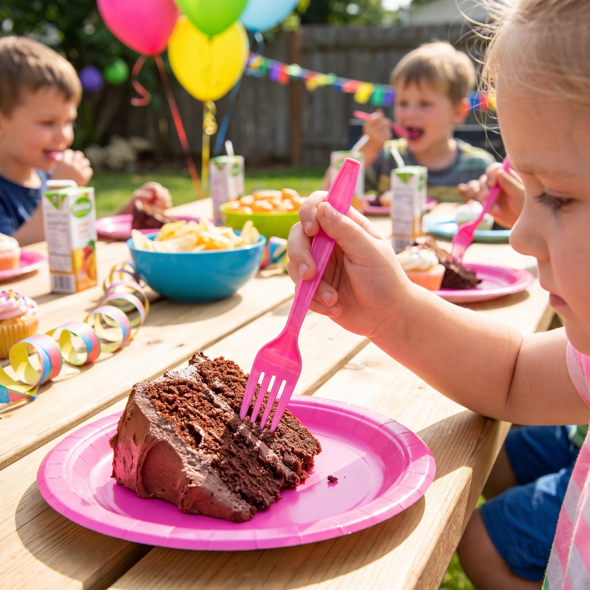 Bright Pink Plastic Forks - 7.5 In. | 20 Count