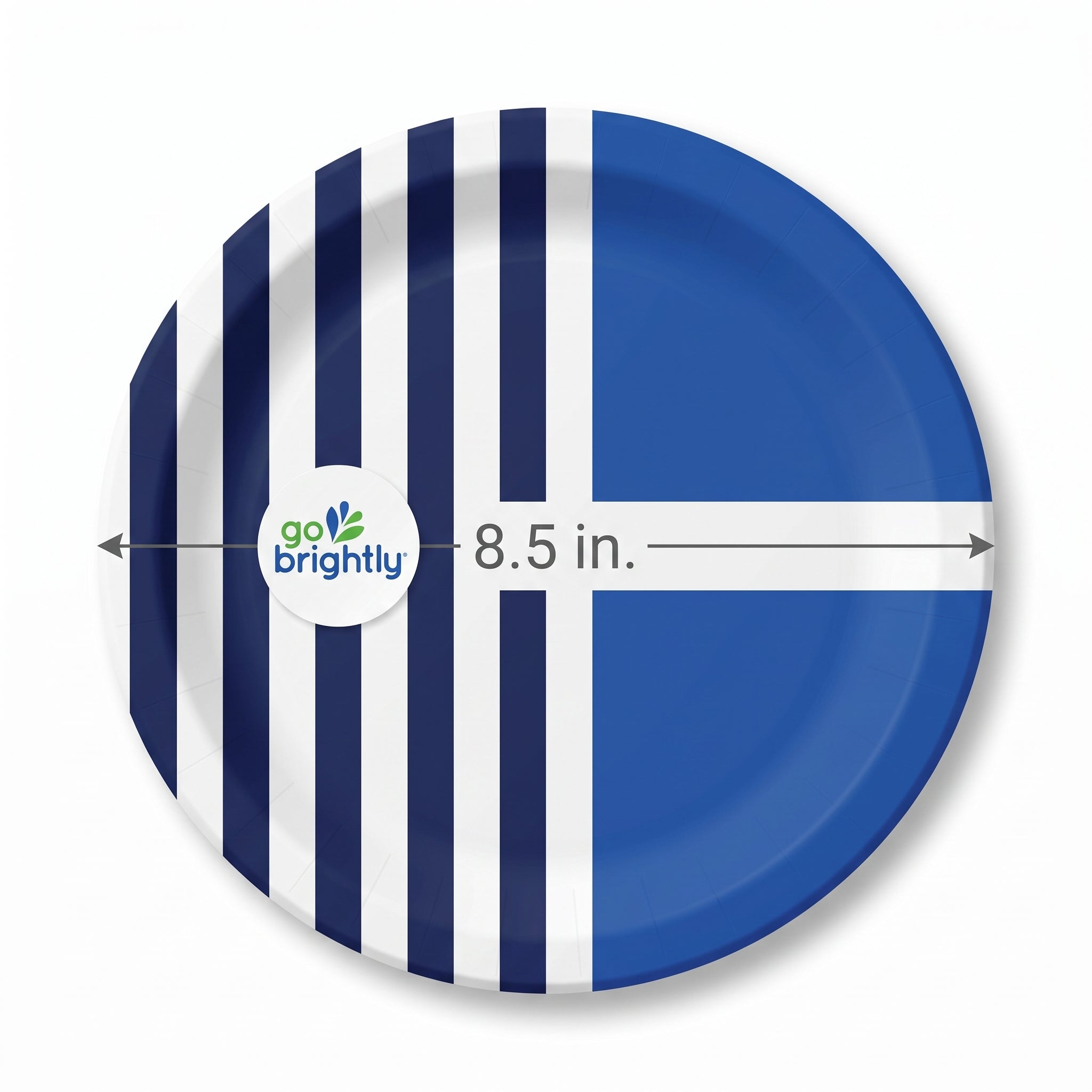 Color Block Printed 8.5" Round Paper Plates - Set of 8