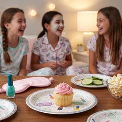 Spa Party 7" Iridescent Round Paper Plates - 16 Pack