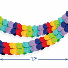 Vibrant Rainbow Tissue Paper Garland