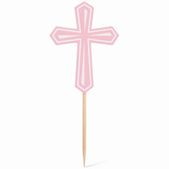 Pink First Communion Party Picks - 36 Pack