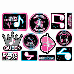 "Internet Famous" Birthday Party Cutout Decorations, 12-Pack
