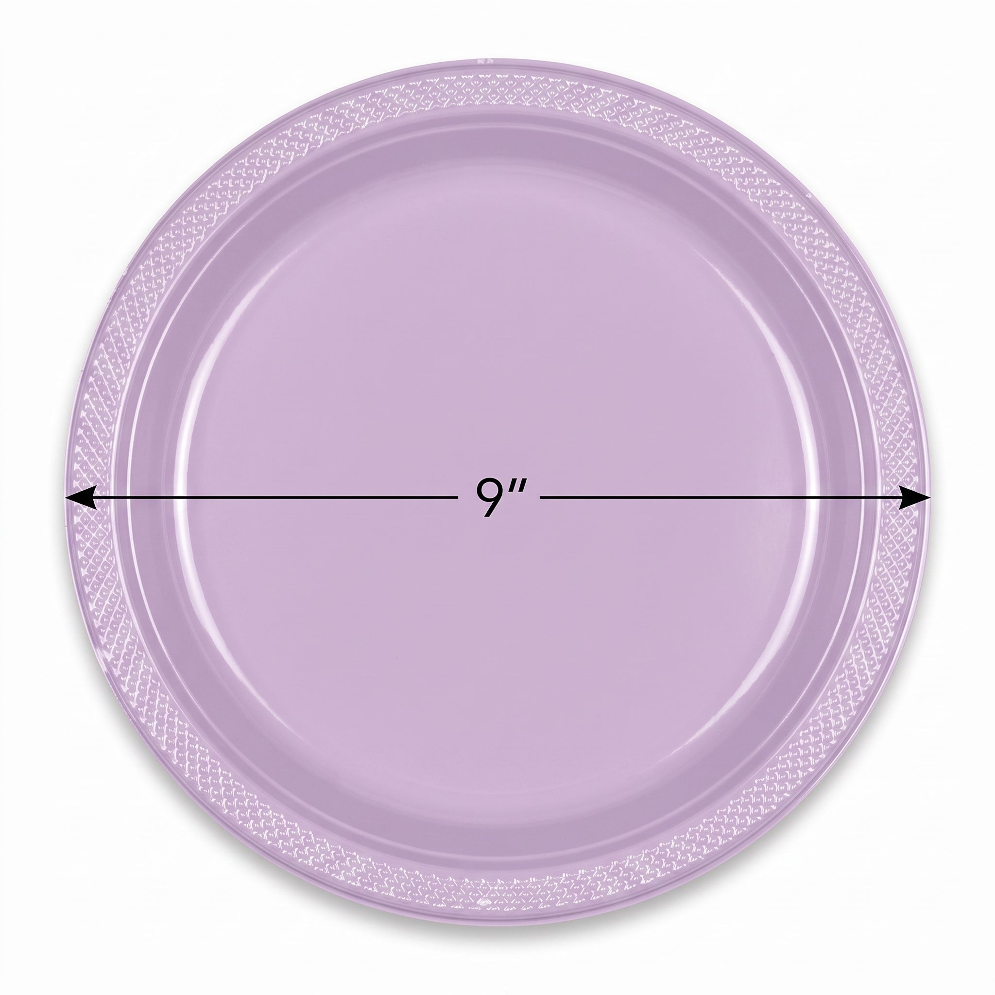 Lavender 9" Round Plastic Plates - 20 Count