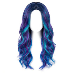 Halloween Oil Slick Wavy Wig - Blue, Purple & Turquoise