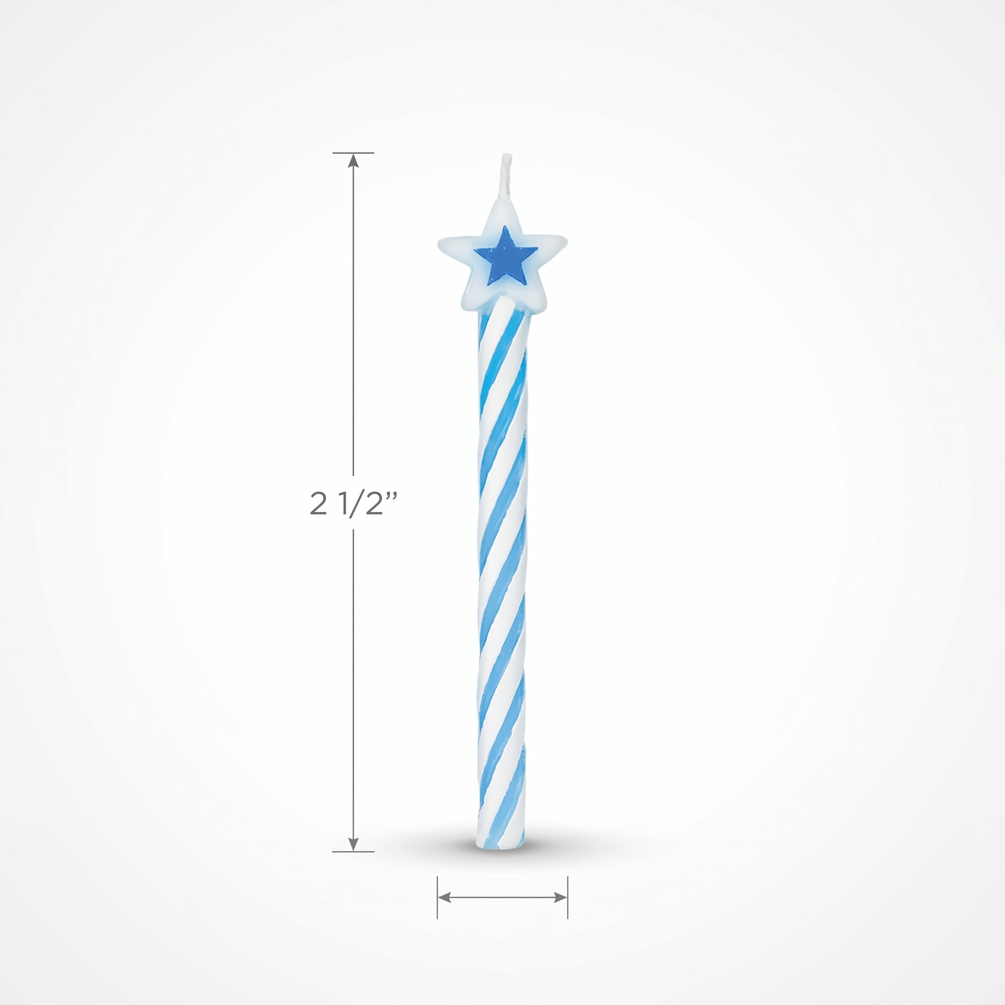 Blue Spiral Birthday Candles with Star Toppers