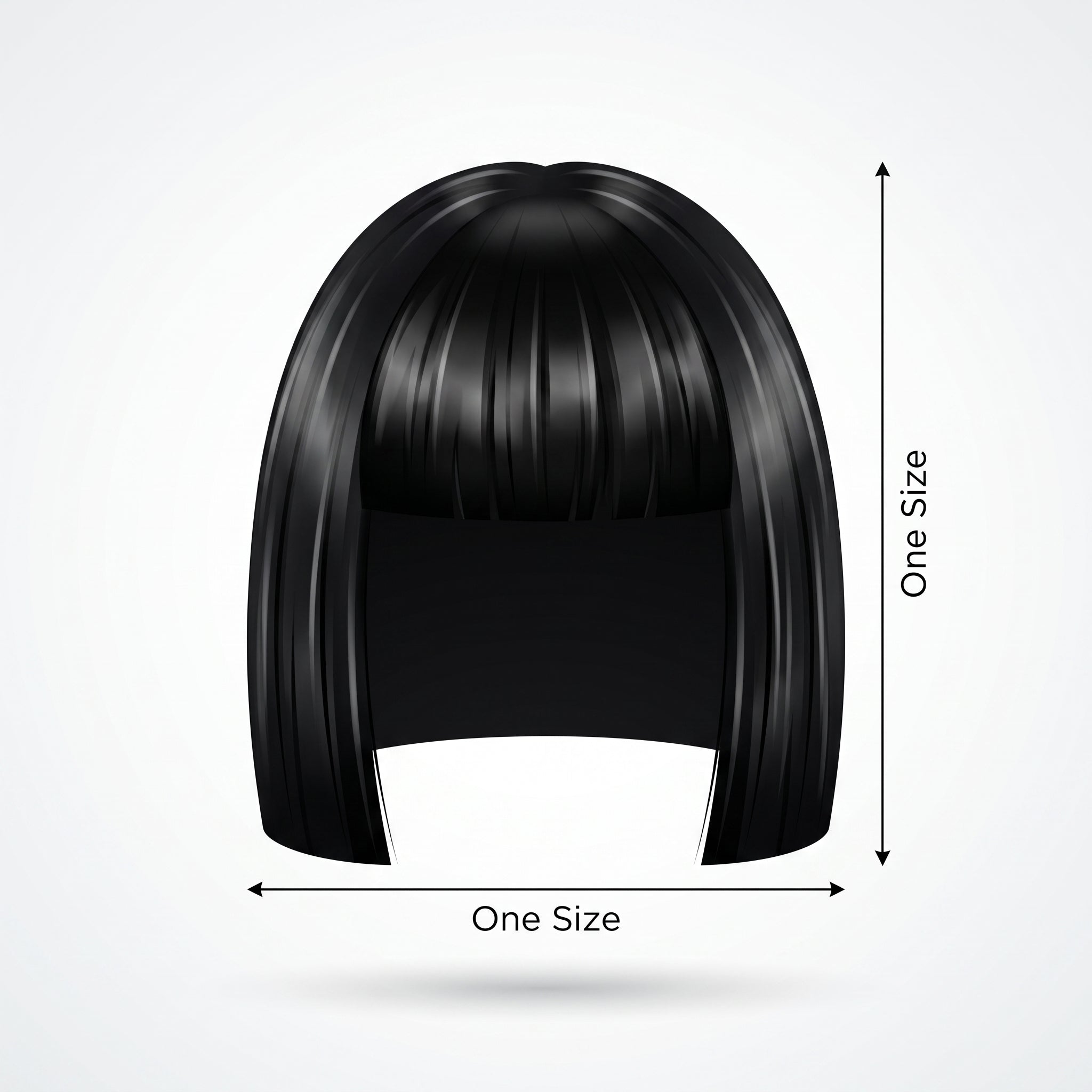 Sleek Blunt Bob Hair Wig - Black, One Size