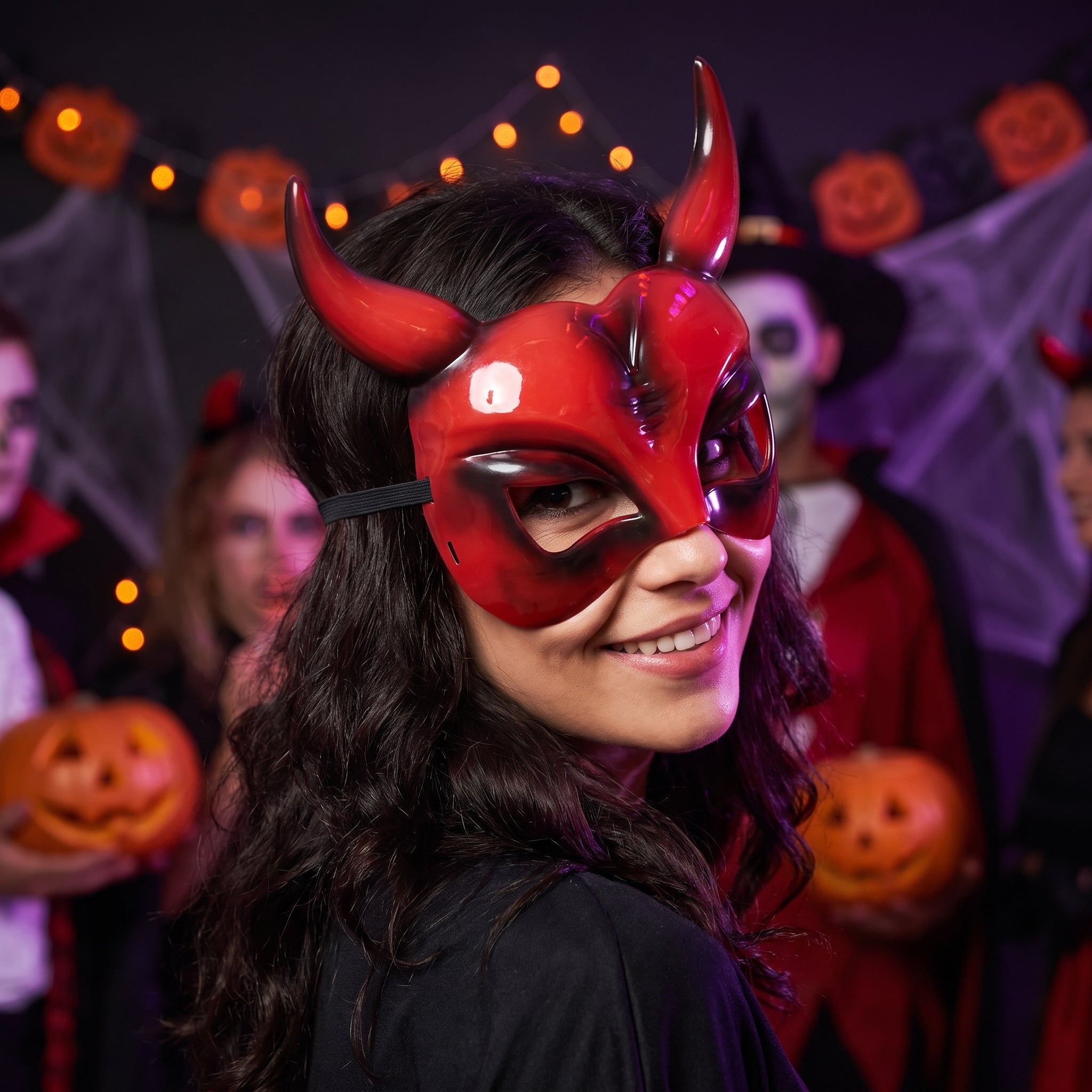 Horned Devil Halloween Fashion Mask