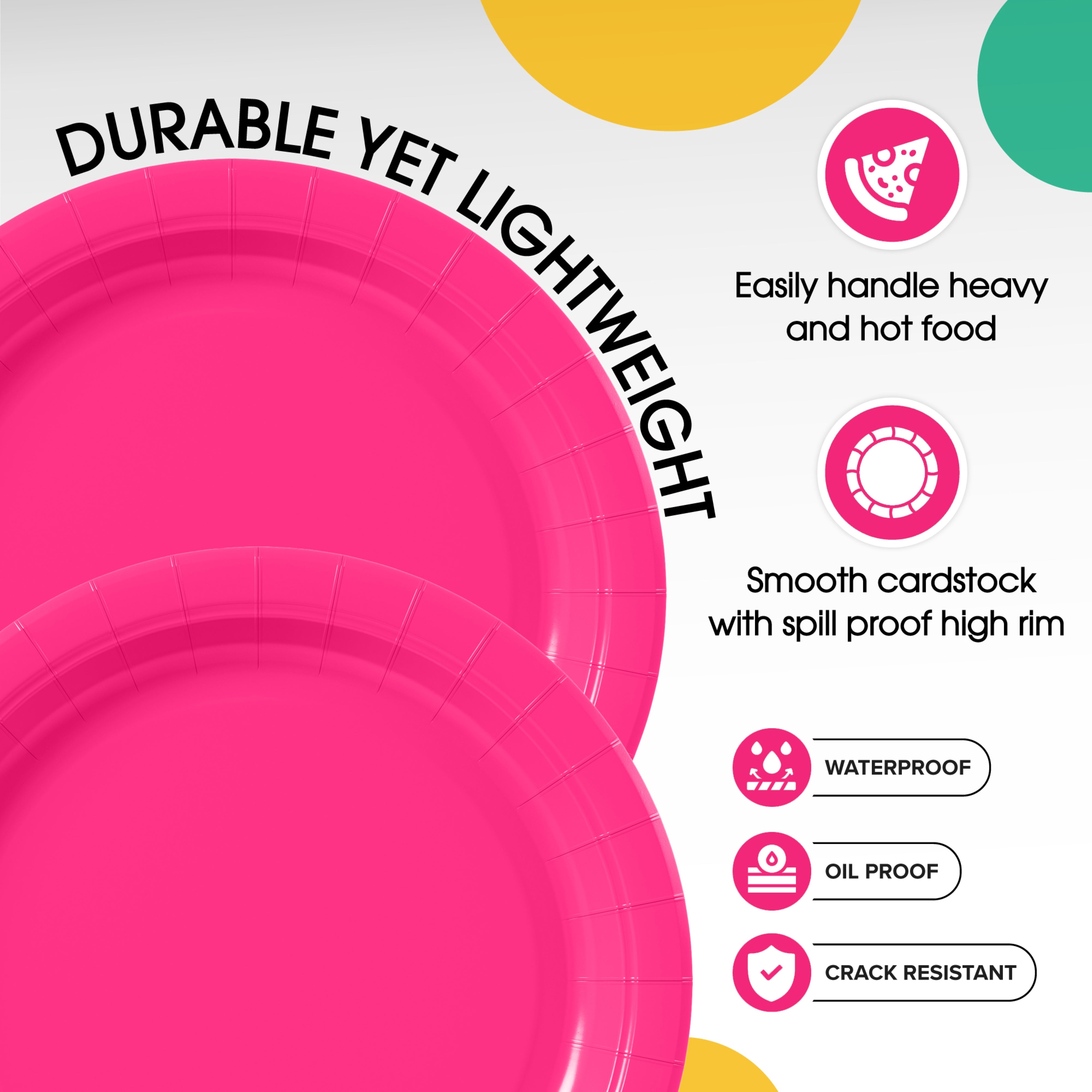 Unleashed - 9 In. Cerise Paper Plates - 100 Ct.