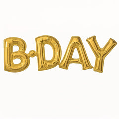 Gold B-DAY Foil Balloon Decoration