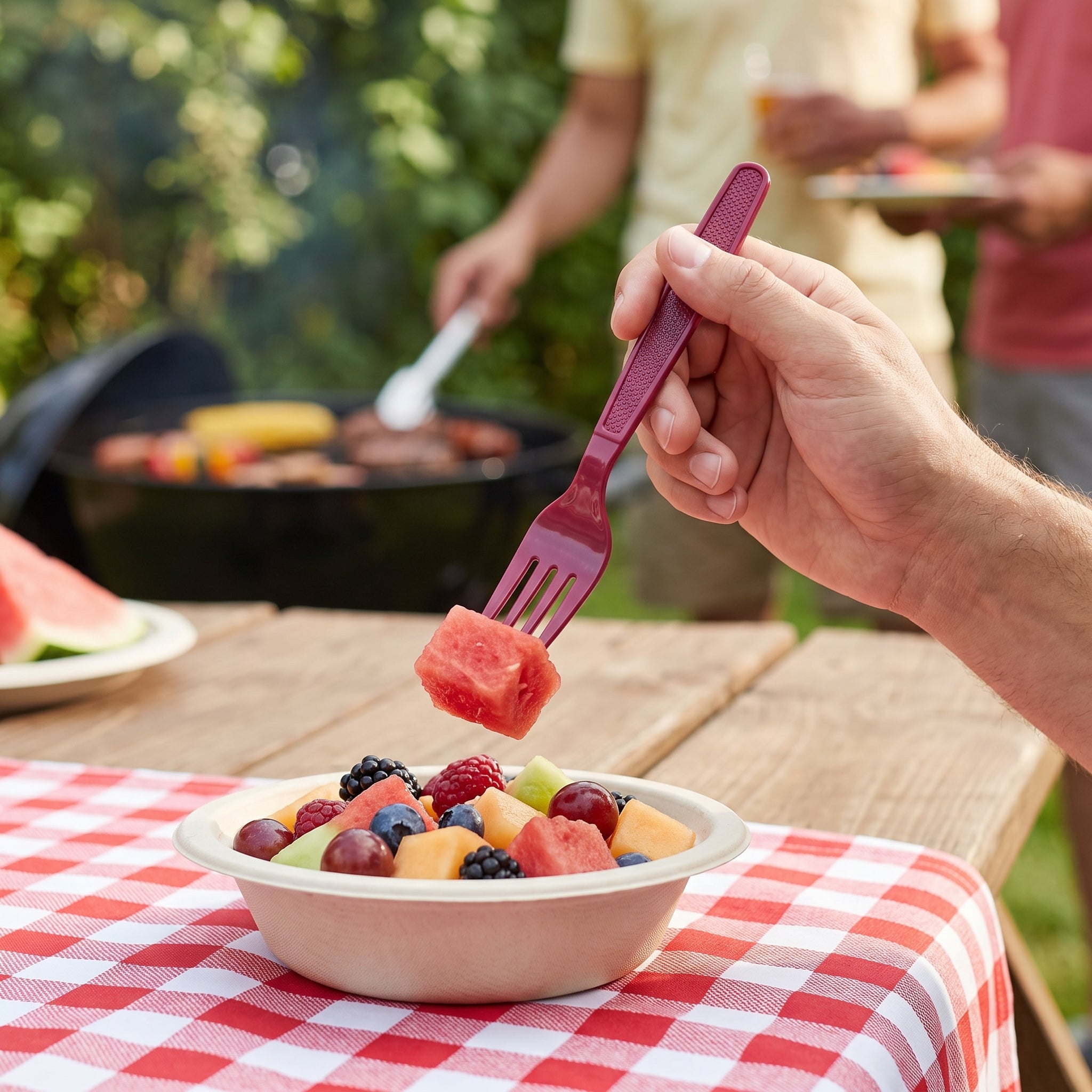 Heavyweight Berry Plastic Fork - 7.5 in.