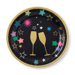 Starlight New Year's Eve Round Paper Plates, 6.75-Inch, 20-Pack