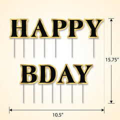 "Better with Age" Birthday Yard Sign - Black/Gold, 9-Piece Set