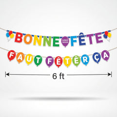 Multi-Coloured "Bonne F√™te" French Birthday Banner Kit