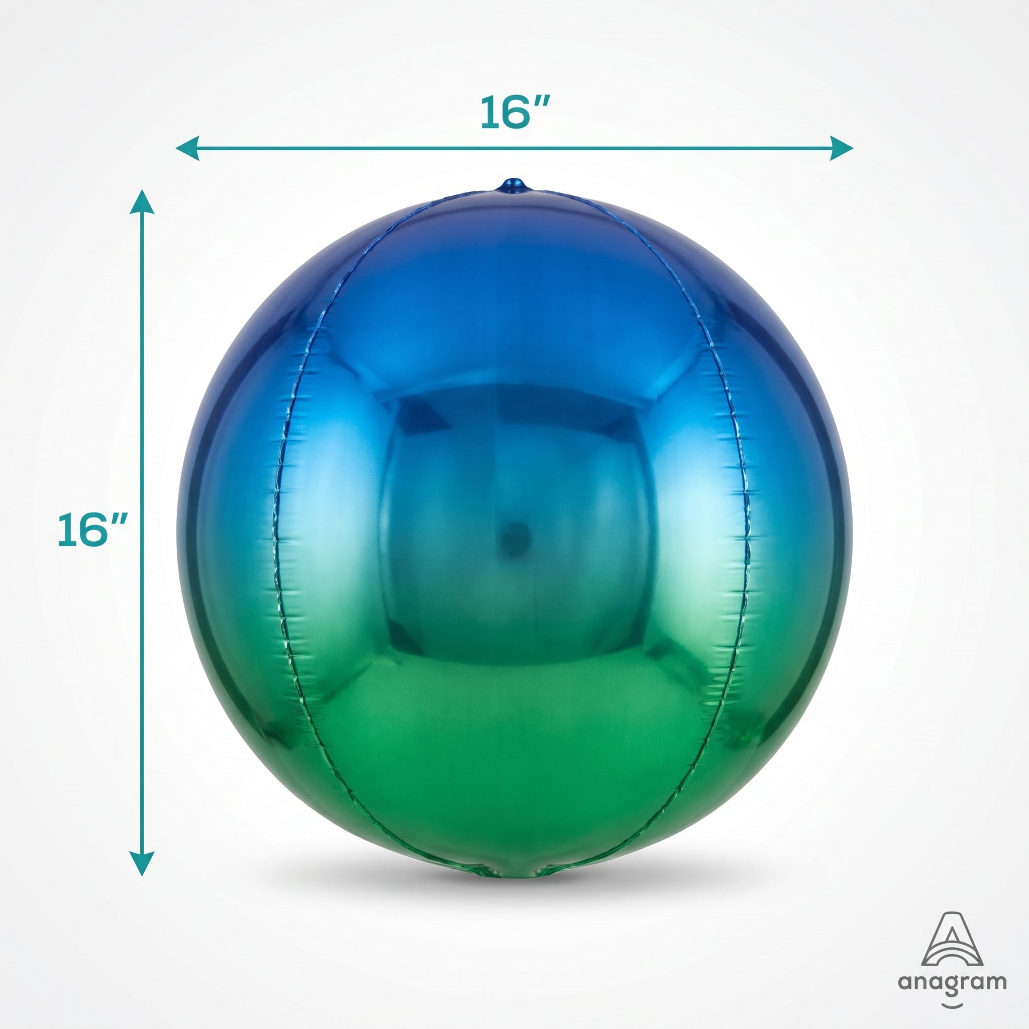 Blue and Green Ombre Orbz Metallic Balloon