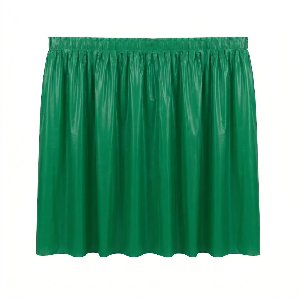 Festive Green Plastic Table Skirt - 168" x 29"