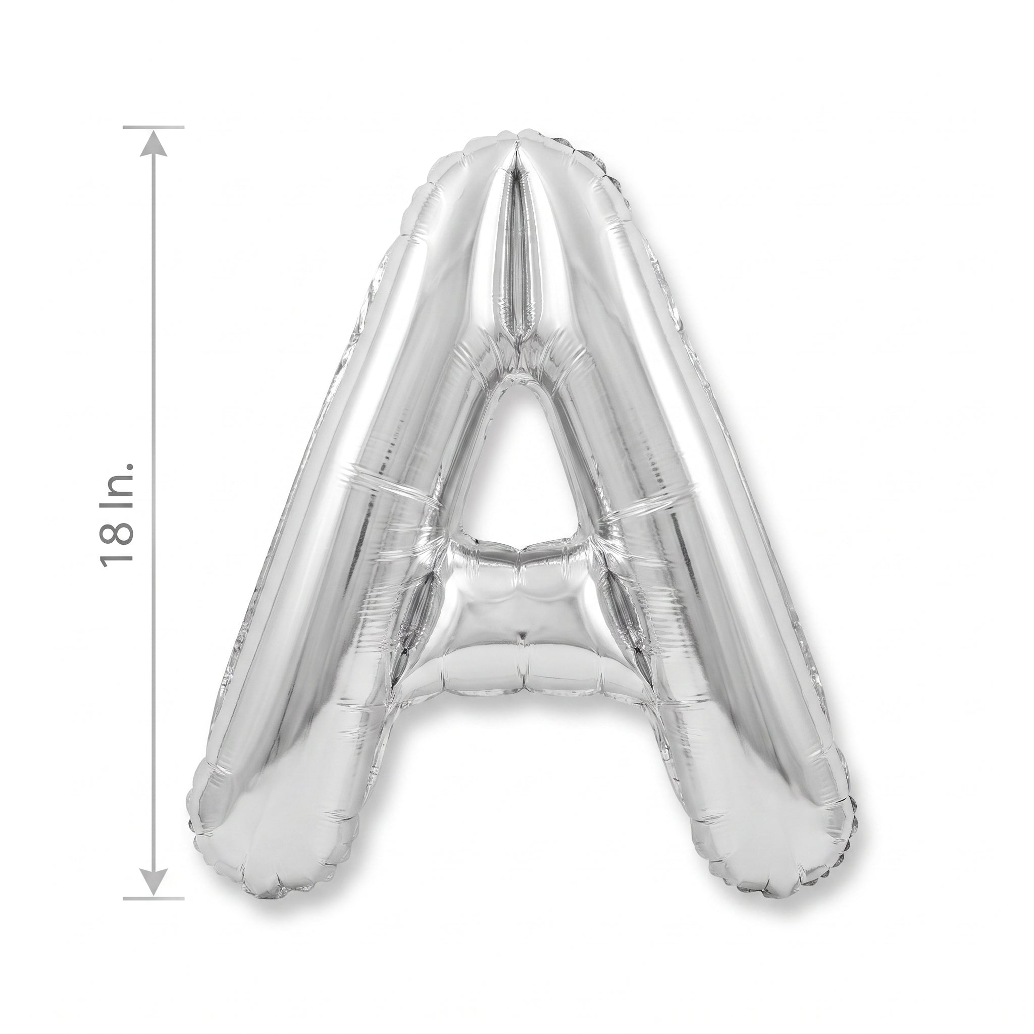 Silver Letter "A" Foil Balloon - Metallic Finish