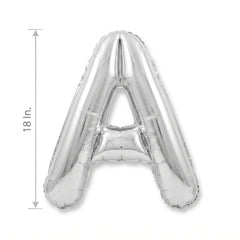 Silver Letter "A" Foil Balloon - Metallic Finish