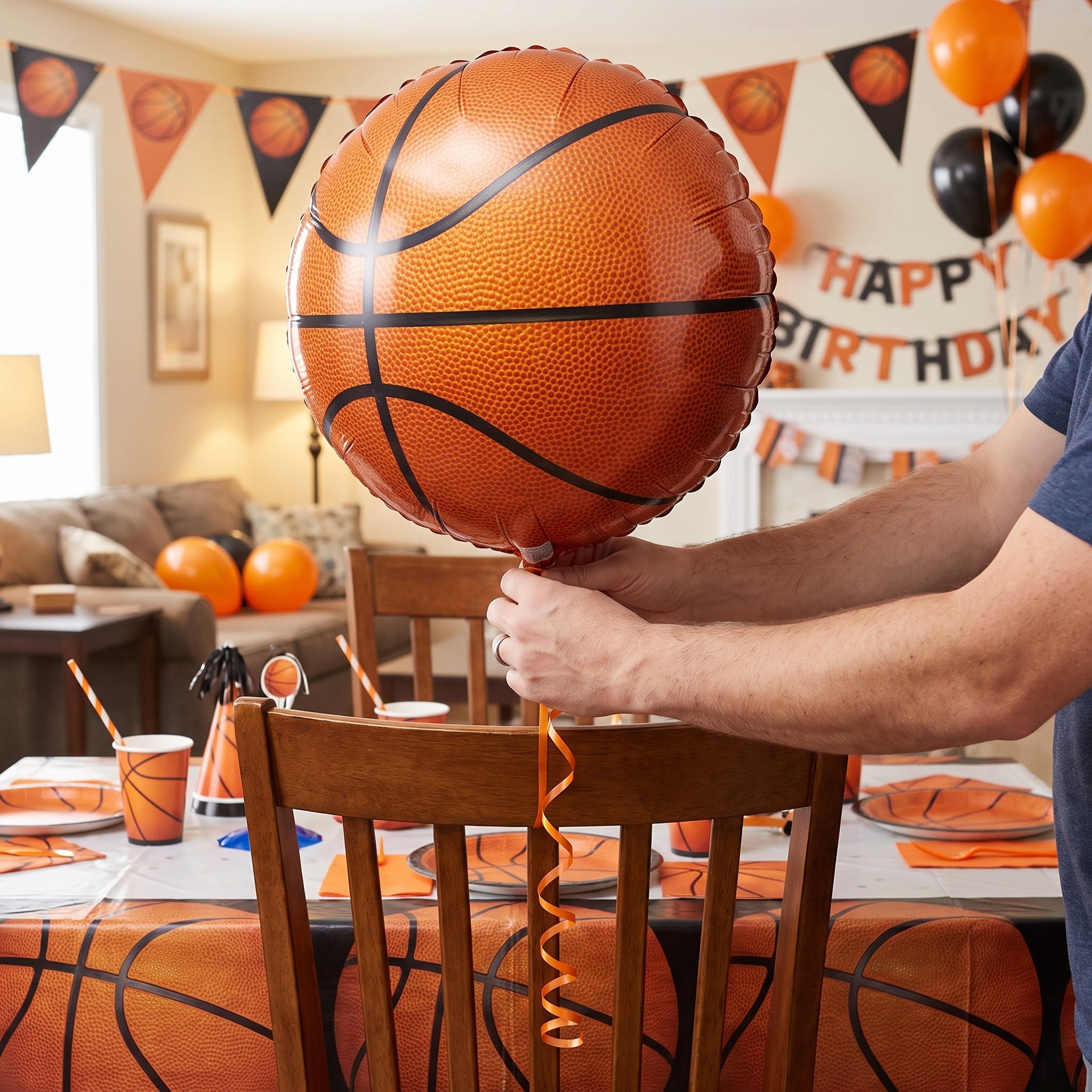 17-Inch Foil Basketball Mylar Balloon