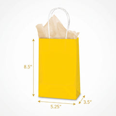 Small Light Yellow Kraft Gift Bag