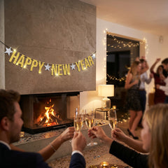 Glitter Gold Happy New Year Banner Decoration
