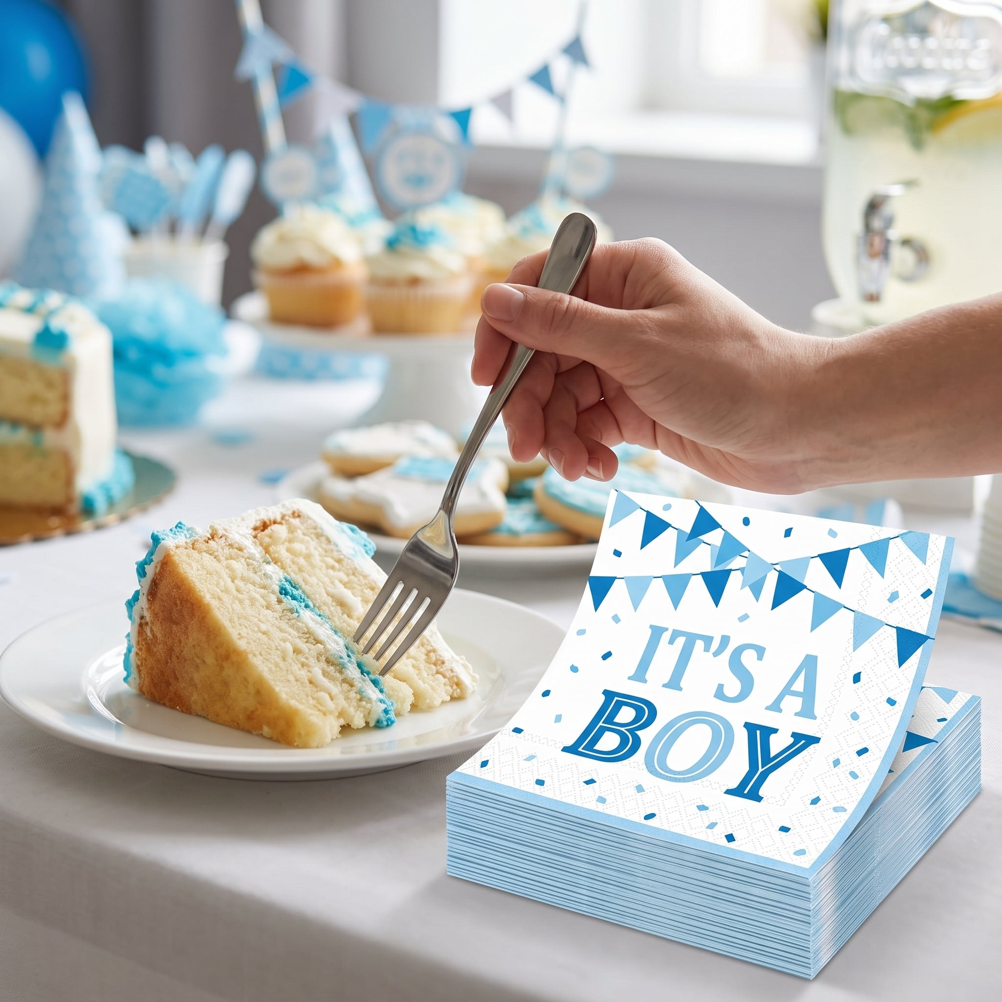 It's a Boy Baby Shower Luncheon Napkins - 6.5 In. x 6.5 In.