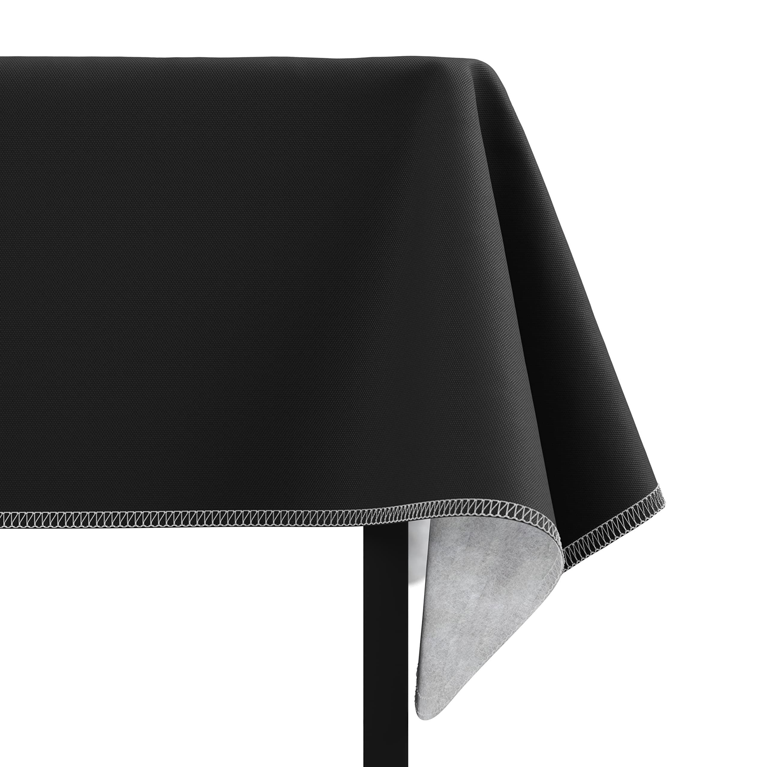 Black Flannel Backed Plastic Table Cover 54 In. x 108 In. | Case of 36