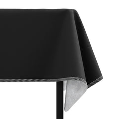 Black Flannel Backed Plastic Table Cover 54 In. x 108 In. | Case of 36