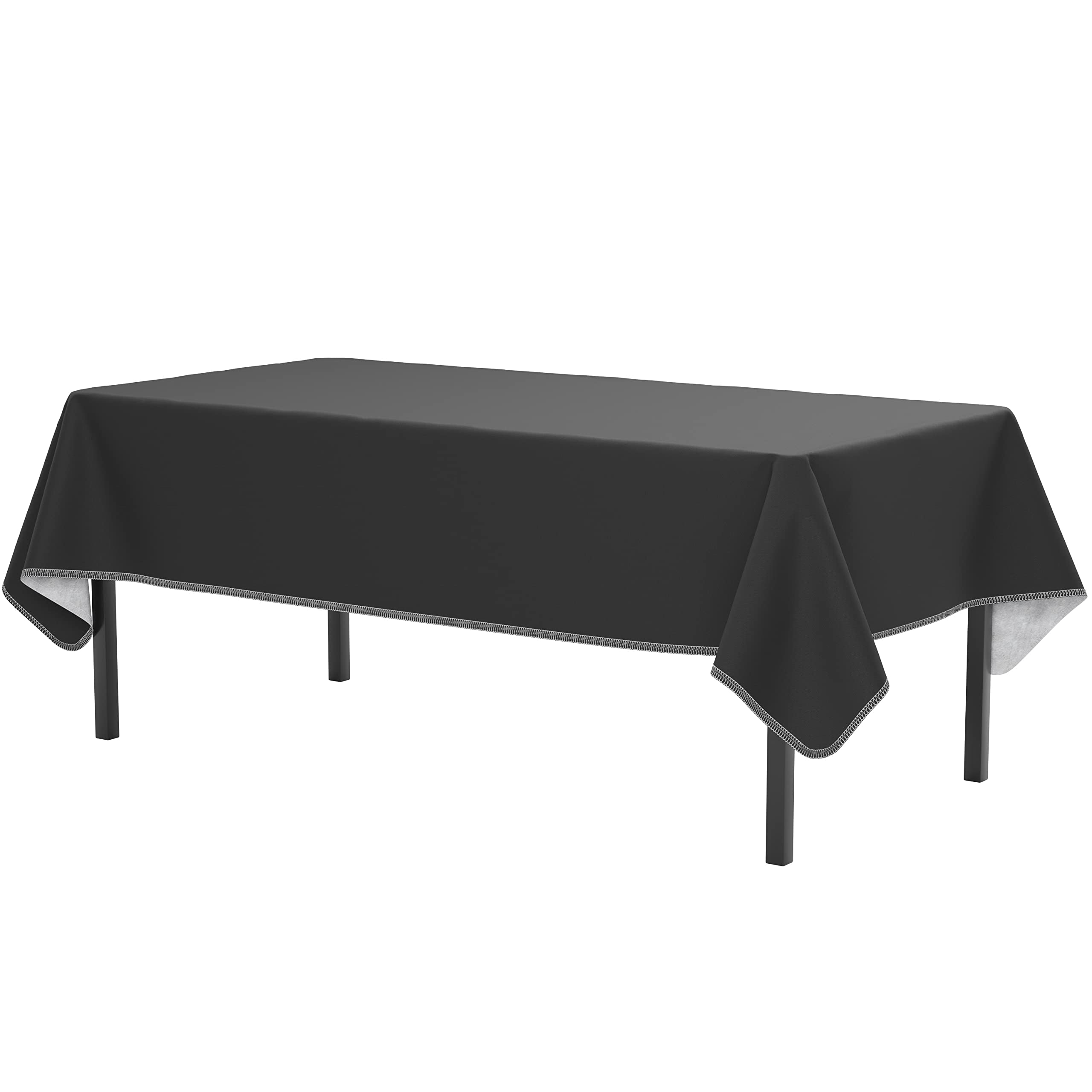 Black Flannel Backed Plastic Table Cover 54 In. x 70 In. | Case of 36