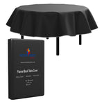 Black Flannel Backed Plastic Table Cover 70 In. Round