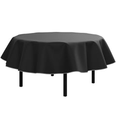 Black Flannel Backed Plastic Table Cover 70 In. Round | Case of 36