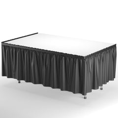 Black Plastic Table Skirt | 6 Pack