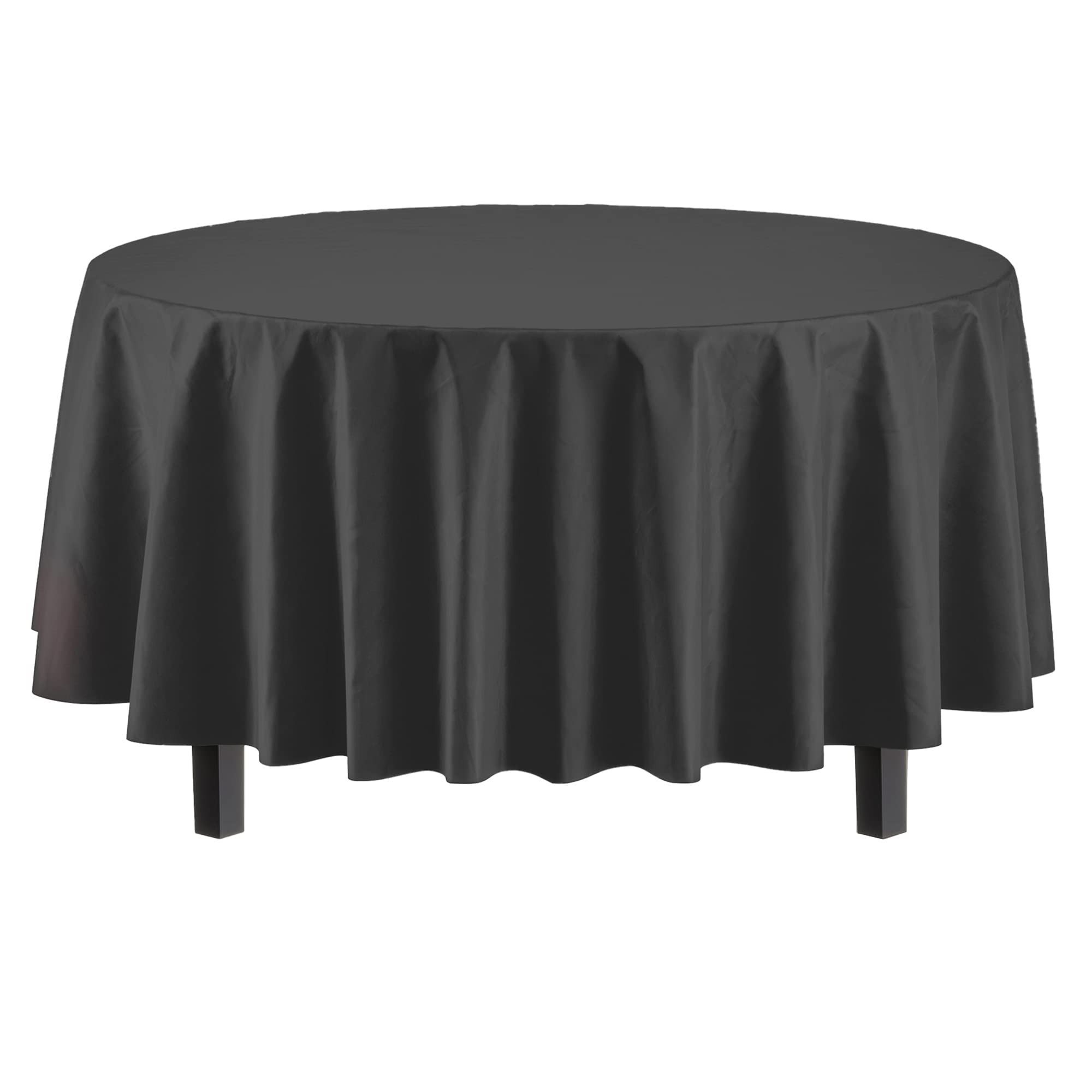 Round Black Table Covers | 12 Pack