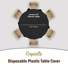 Round Black Table Covers | 12 Pack