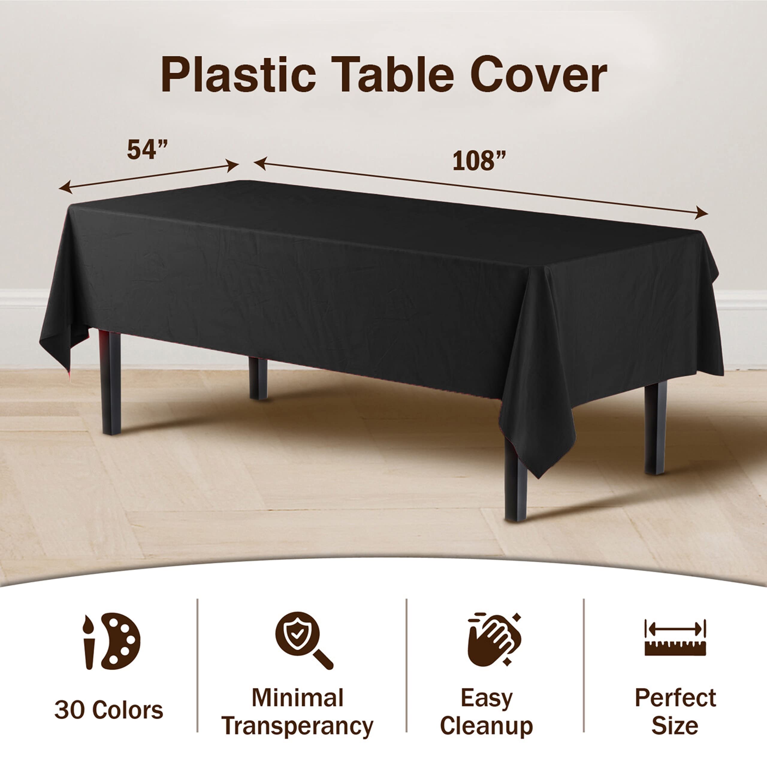 Black Table Covers | 6 Pack