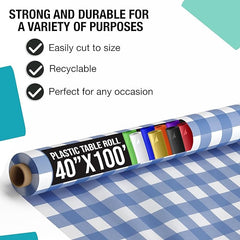 40 In. x 100 Ft. Blue Gingham Table Roll