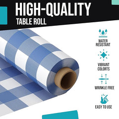 40 In. x 100 Ft. Blue Gingham Table Roll