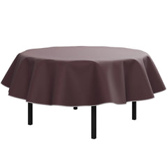 Brown Flannel Backed Plastic Table Cover 70 In. Round | Case of 24