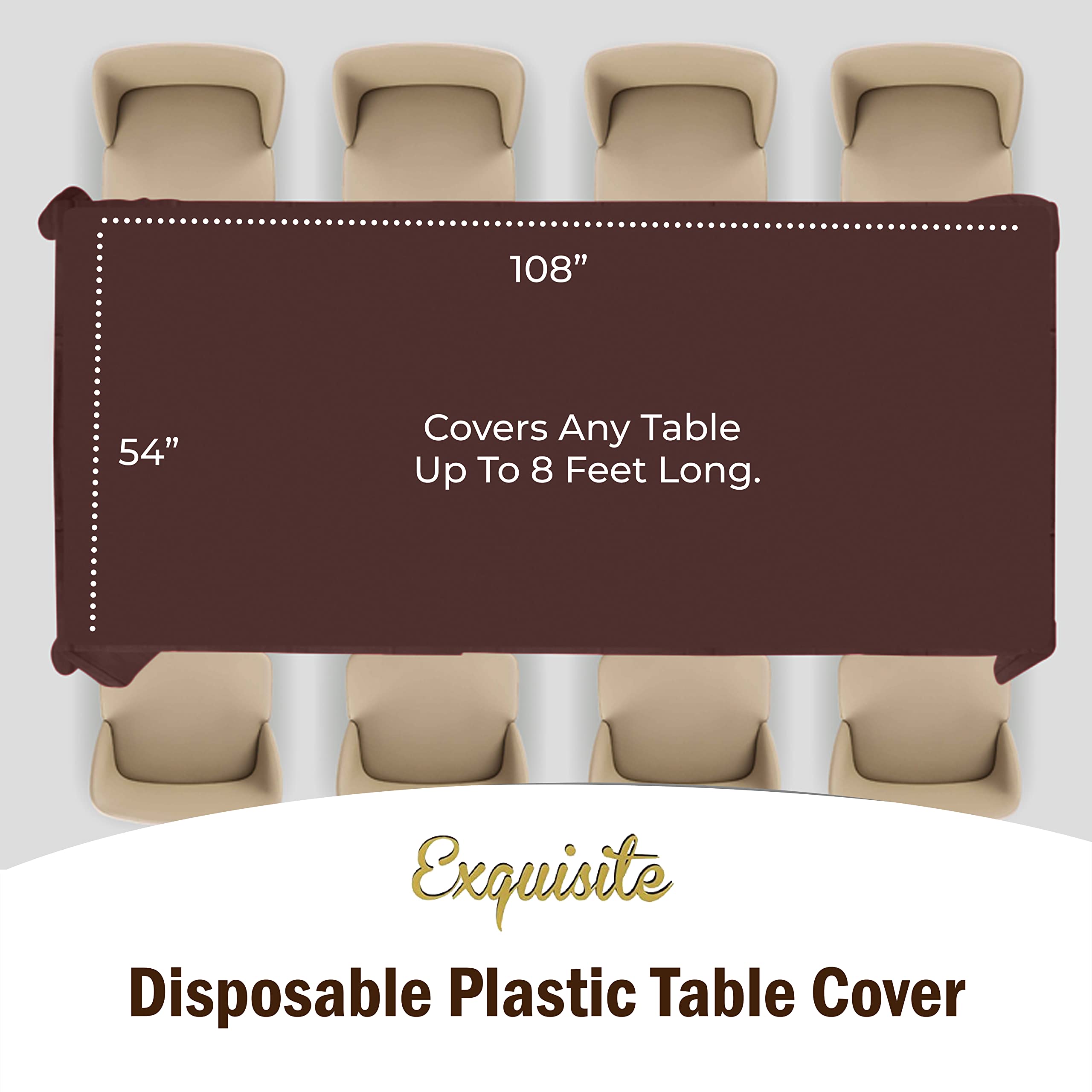 Brown Plastic Table Cover | Case of 48