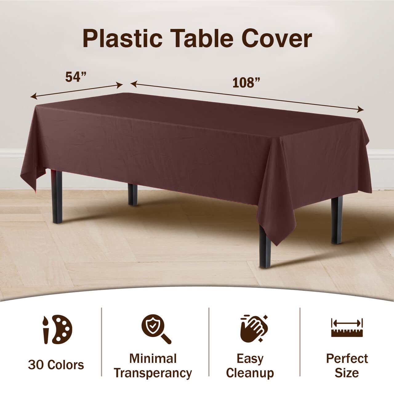 Premium Brown Table Covers | 12 Pack