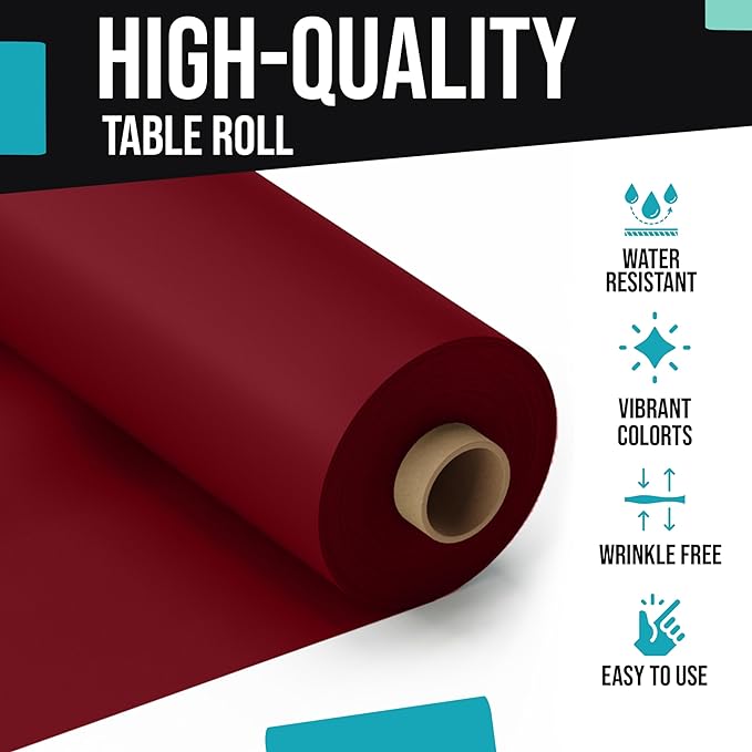 40 In. x 100 Ft. Burgundy Table Roll