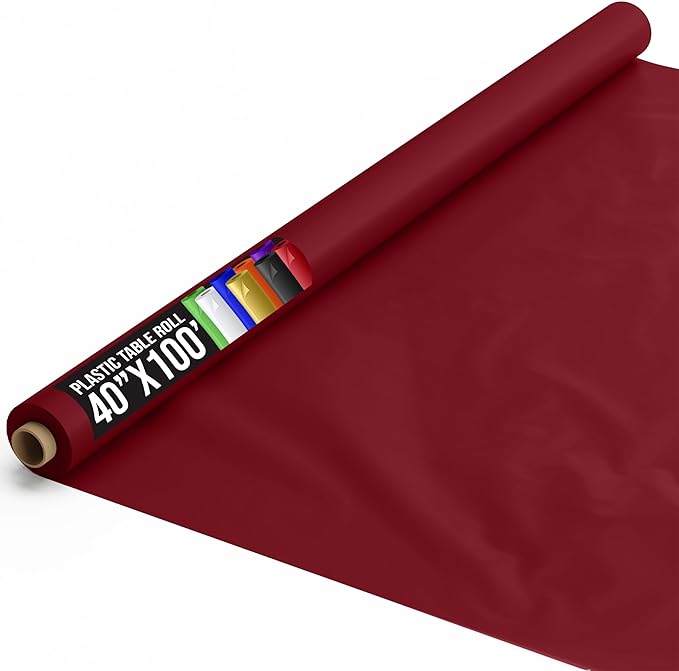 40 In. x 100 Ft. Burgundy Table Roll