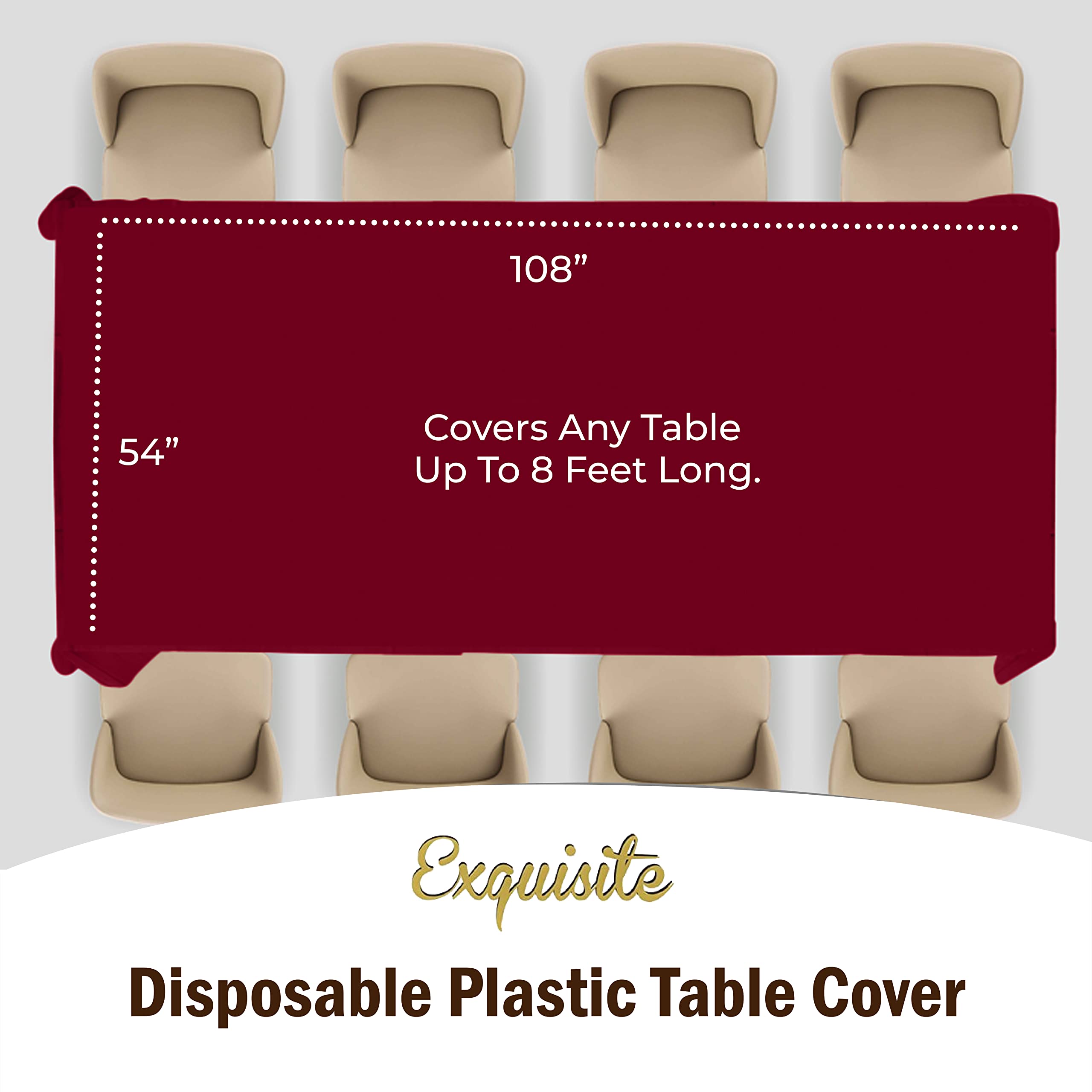 Burgundy Table Covers | 6 Pack