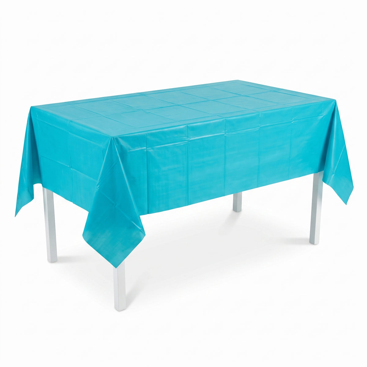 Caribbean Blue Plastic Table Cover, 54" x 108"