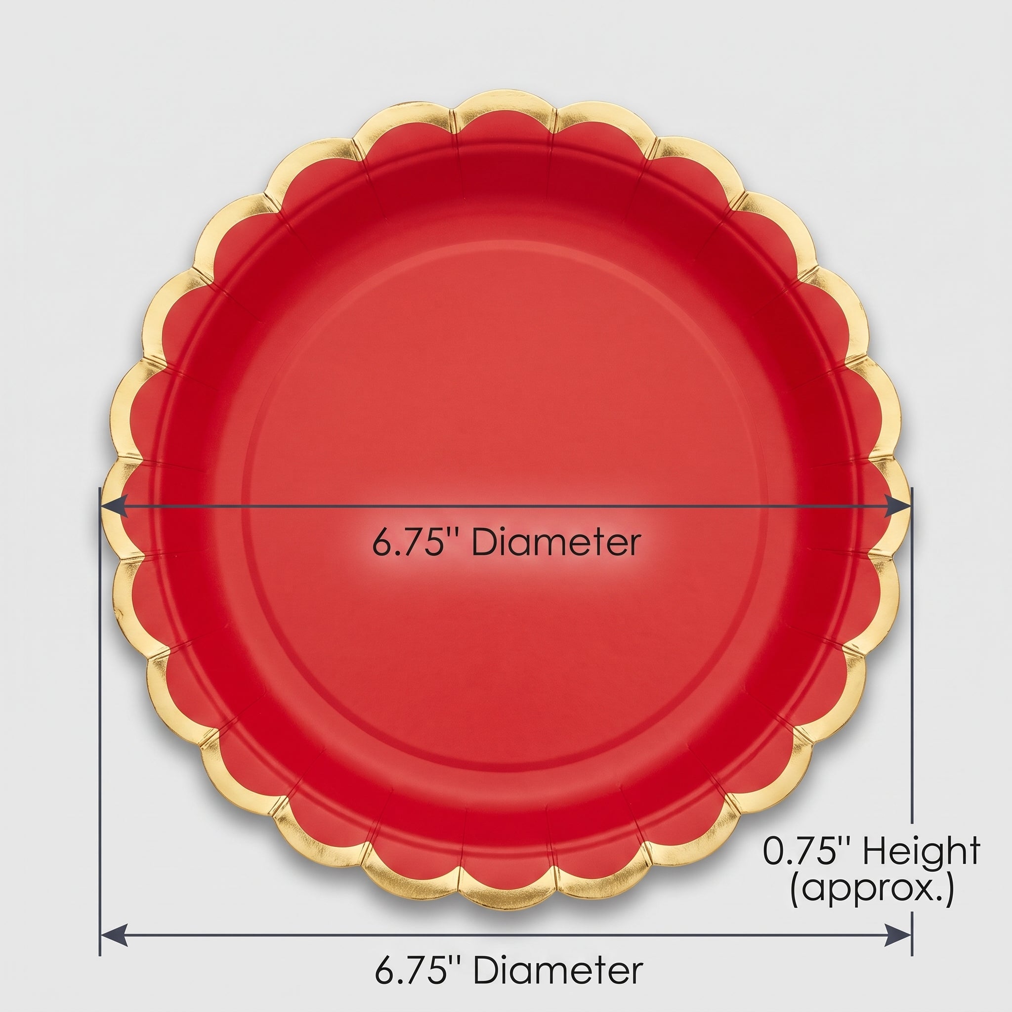 Vibrant Red 6.75" Paper Plates